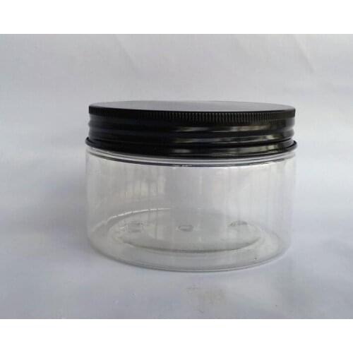 350ml clear PET Can with Black Aluminum Cap,250g clear Container Candy Can Plastic Packaging Cosmetic Container Cookies Can