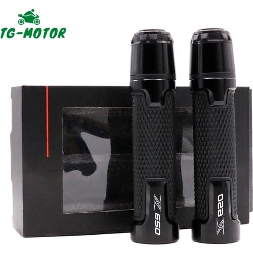 TG-Motor CNC Accessories For Kawasaki Z650 Z 650 2017 2018 2019 2020 2021 Motorcycle 22mm 7/8'' Handle Grips Ends with Z650 Logo