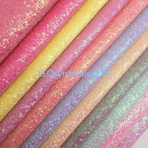 1PC 21X29CM Glitter Fabirc, Chunky Glitter Leather, Pastel Glitter Leather Sheets For Making Bows LEOsyntheticoDIY T426