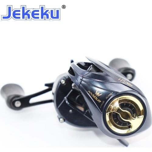 JEKEKU New Baitcasting Fishing Reel Magnetic Brake 19+1 BB 8.0:1 Aluminum Spool Metal Handle Soft Rubber Knob Max Drag 8KG 209g