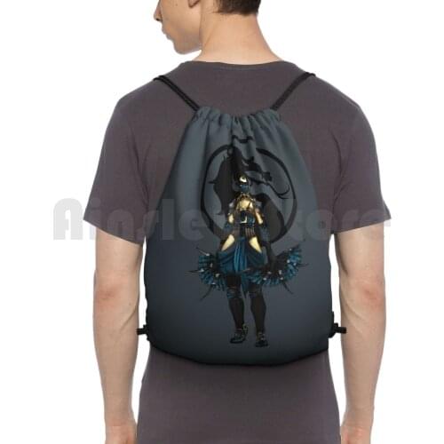 Kitana-Mortal Kombat X Backpack Drawstring Bags Gym Bag Waterproof Kitana Mortal Kombat X Mortal Kombat Mortal Kombat