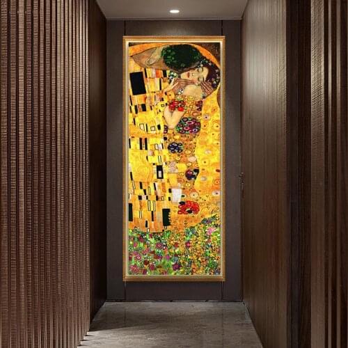 Classic Artist Gustav Klimt Kiss Abstract Art Collection Canvas Print Painting Poster Large Wall Pictures Living Room Home Decor