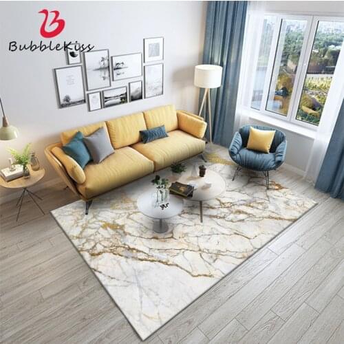 Bubble Kiss Nordic Style Carpet for Home Living Room Gold Marble Pattern Carpet Customized Bedroom Decor Area Rug Non-slip Mat