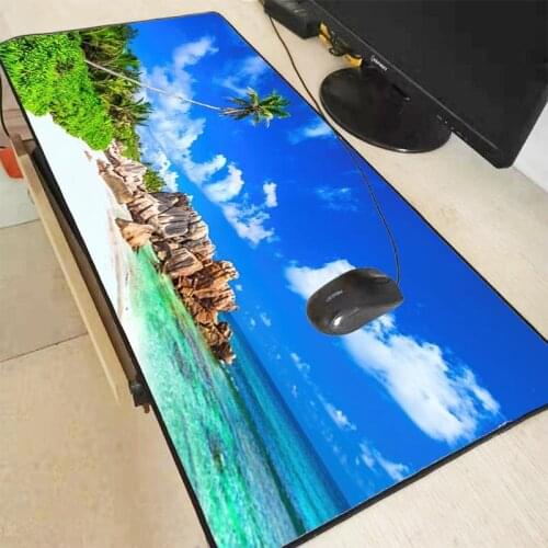 XGZ Palm Seaside Stone Landscape 900x40mm/700x300mm/600x300mm Large Mouse Pad Computer Game Tablet Mousepad with Edge Locking