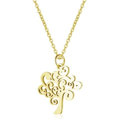 Europe and the United States best-selling life tree titanium steel necklace wishing tree women simple fashion pendant necklace