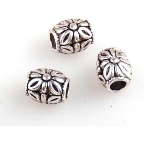 MOODPC Free shipping fashion alloy oval flower charm for DIY making bracelet,necklace jewelry metal beads double side charm