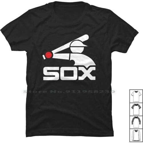 Awesome Logo Chicago Sox T Shirt 100% Cotton Halloween Baseball Popular Chicago Sport Chica Chic Some Port Logo Ball Chi