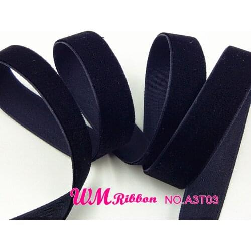 Q&N ribbon 5/8inch 16mm single faced nylon non elastic velvet ribbon solid black Nylon Webbing 150yards/lot