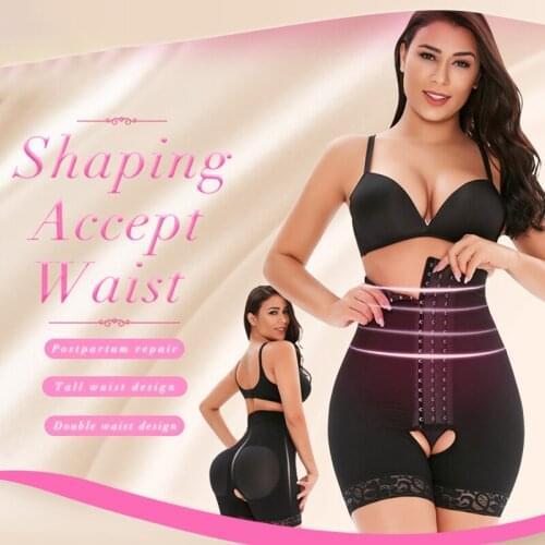 Plus Size Woman High-waist three-row abdomen waist and hip trousers