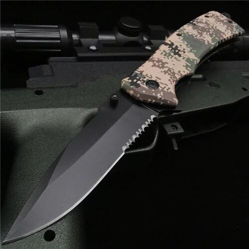23CM (9') 58HRC Folding Knife, Outdoor Camping Hand Tool, Stainless Steel Pocket Knife, Sharp and Wear-resistant, Gift for Men