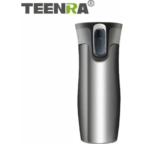TEENRA 450ML Stainless Steel Thermos Cup Double Wall Travel Mug Portable Vacuum Coffee Cups Leak Proof Mens Business Cup