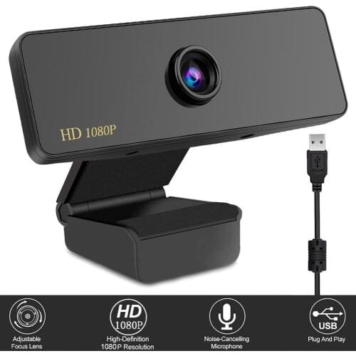 Webcam Manual Focus 1080P HD USB Webcam with Microphone Computer Laptop Web Camera for PC Video Conferencing Calling Recording