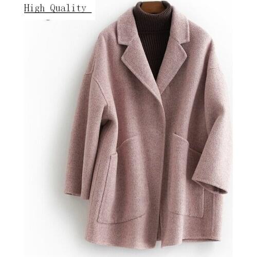 Woman Coats Winter Autumn Long Wool Coat Female Alpaca Jackets Spring Sided Woolen Jacket Abrigos Mujer Elegante LWL1308