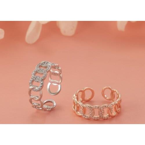 Ladies Cubic Zirconia Stones Twist Ring Fashion Infinity Design Rose Gold Wave Ring Party Women Boutique Jewellery Gift To Wife