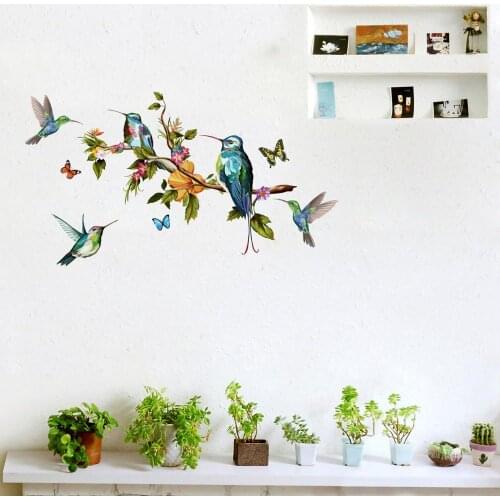 Painting Colorful Butterflies Birds Wall Stickers Flying on The Wall for Living Room Bedroom Decoration Art Mural Home Decor