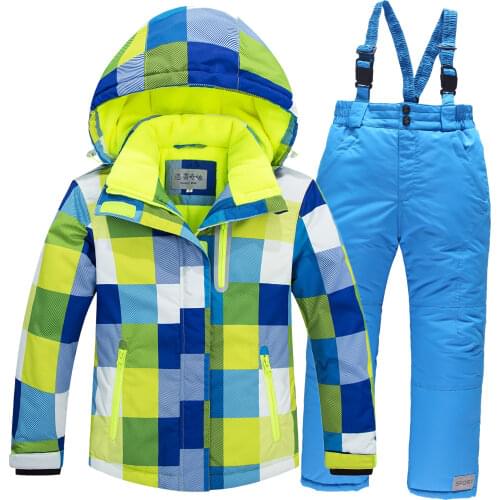 Winter Baby Boy Snow Suits Fleece Hood Girls Clothes Set Sport Kids Ski Costume Windproof Children Tracksuit Teenager Outfits