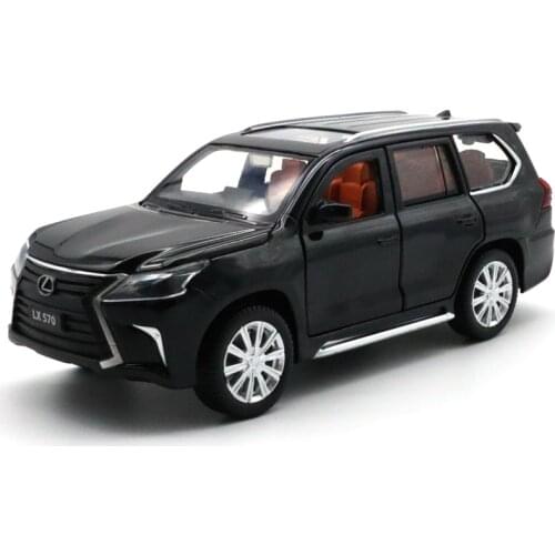 1/32 LX570 LX 570 SUV JKM Diecast Metal Model Car Toys Kids sound light Gifts