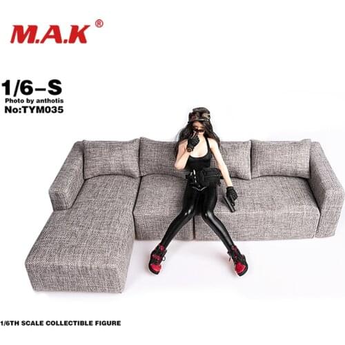 1/6 Scene accessories Model TYM035 European Fabric Fashion Sofa Cotton Sofa Playing With 4 white pillows For 12" Action Figure