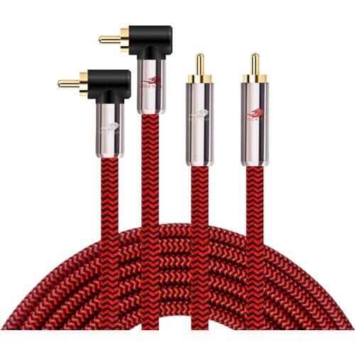 2x RCA to 2 RCA Male Audio Cable for DVD Subwoofer Amplifier Speaker TV Receiver Home Theater System Signal Transfer Cords