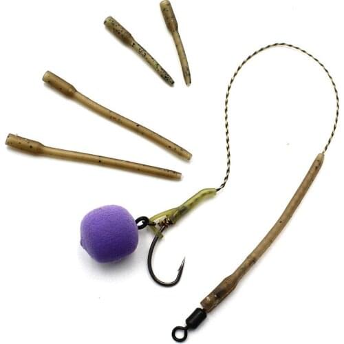 20PCS Carp Fishing Anti Tangle Sleeve With Head Carp Fishing Line Aligner Accessories For Carp Fishing Hair Rigs End Tackle