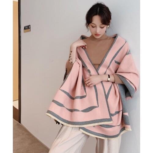 2019 Brand Scarf Luxury Brand Hijab Winter Cashmere Plaid Thick Shawl And Women Warm Bandana Scarves Cachecol Pashmina Foulard