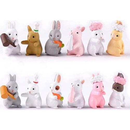 22*38MM Assorted Resin Kawaii Bunny Rabbits 3D Mini Easter Bunnies Rabbites Cabochons Hair Bow Center Making