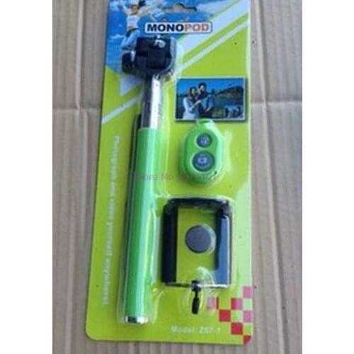 By dhl or ems 50pcs Extendable Self Selfie Stick Handheld Monopod +Clip Holder+Bluetooth Camera Shutter Remote Controller