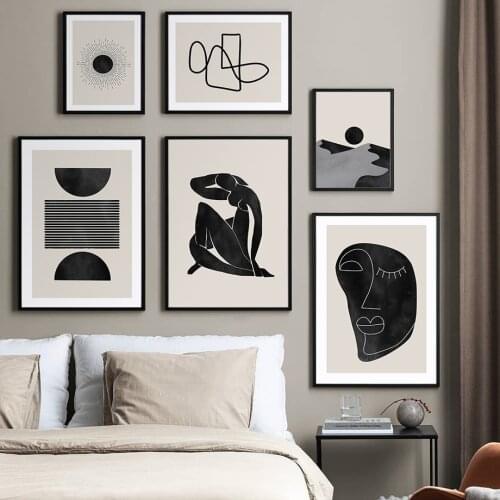 Abstract Minimalist Matisse Woman Mountain Lines Wall Art Canvas Painting Posters And Prints Wall Pictures For Living Room Decor