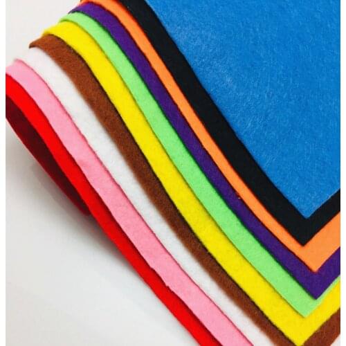 10pcs/set Non-Woven Felt Fabric Polyester Fabric Kids DIY Craft 1mm Thick Mixed Color Home Decoration 30X20cm AA8501-1