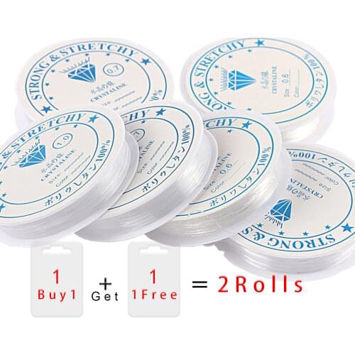 Buy 1 get 1 free Transparent Elastic Crystal Line For Jewelry making Beading Wire Jewelry String DIY Handmade Bracelet Craft