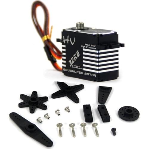 JX BLS-HV7132MG 32KG HV High Precision Steel Gear Full CNC Aluminium Shell Structure Digital Brushless Standard Servo