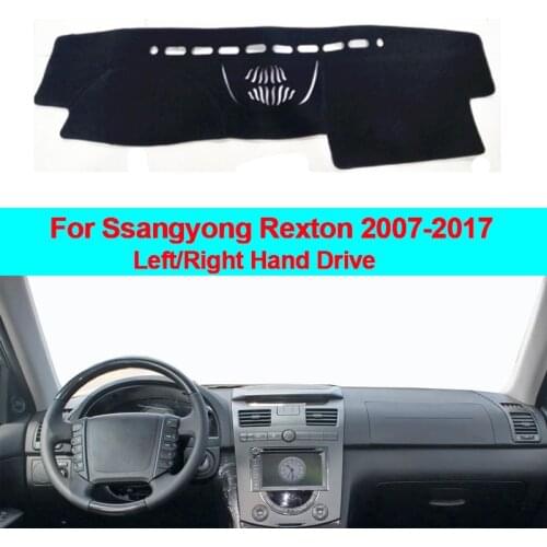 2 LayerCar Dashboard Cover Dash Mat Carpet For Ssangyong Rexton 2007-2017 LHD RHD Sunshade Dash Board Cover Auto Sun DashMat