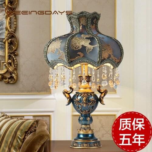 European-Style Lamp for Bedroom Bedside Table Lamp Luxury Warm Creative Simple Modern Romantic Home Ins Girl Internet Celebrity