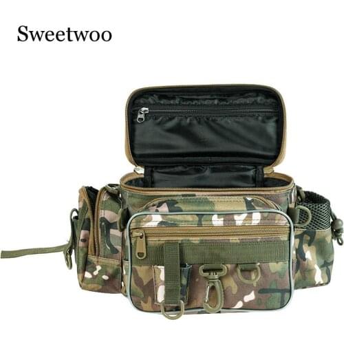 Multifunctional Fishing Bags Canvas Lure Waist Pack Messenger Pole Package 3 Layer Fishing Bag Carp Tackle 40 * 23 * 7cm