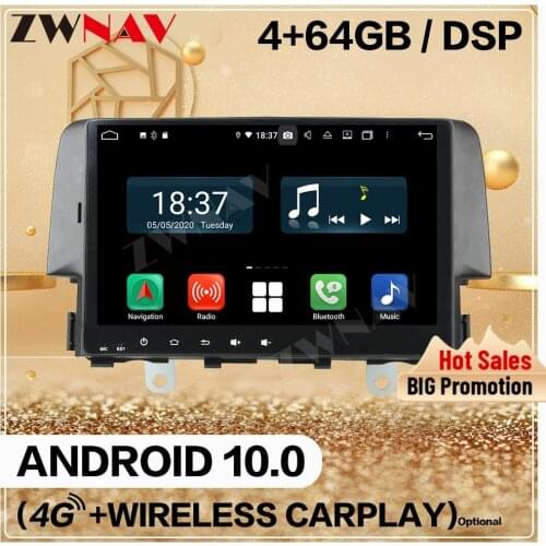 128GB Double Din For Honda CIVIC 2016 2017 2018 Android Screen Multimedia Player Auto Audio Radio GPS Navi Head Unit Auto Stereo