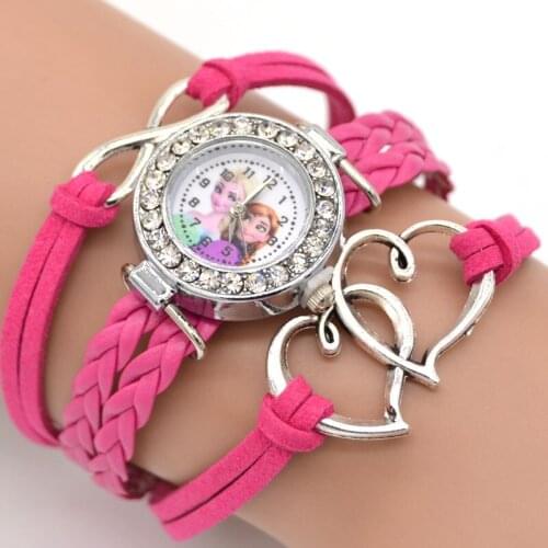Fashion jewelry Cartoon Figure Girls Heart Charm Bracelets Kids Gift Bracelet Watch