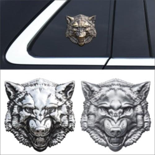 Wolf Head Car Metal Sticker Creative Personality Cover Body 3D Waterproof Cover Scratch Car Sticker Car Label