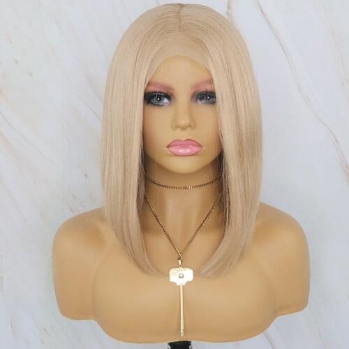 Beautiful Diary Blonde Wig Short Bob Wig For Women Gluesless Synthetic Lace Front Wig Futura Hair 13X6 Lace Frontal Wig 10-14