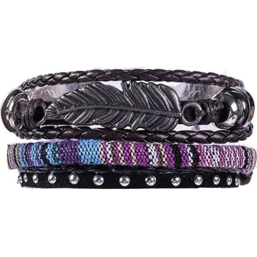 CHENFAN Woven Leather Bracelet for men Personality Wooden Beads Bracelet Ethnic Style Boy mens jewellery present accessories