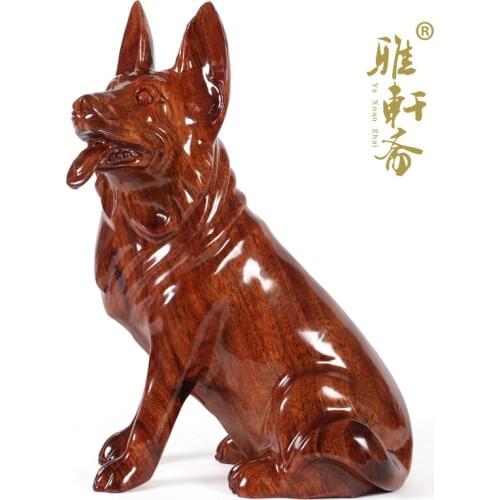 Dongyang wood carving crafts mahogany 12 twelve zodiac dog dog 33cm solid wood decoration decoration Feng Shui