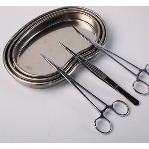 S size Stainless Steel Surgical Medical Dental Instruments Bending Tray Disinfection Plate For eyebrow lip Tattoo Sterilization