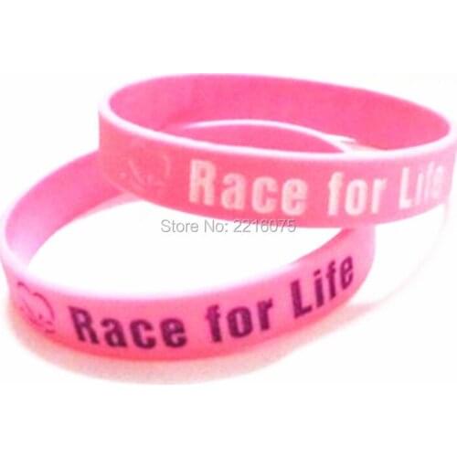 300pcs Race for Life wristband silicone bracelets free shipping by DHL express
