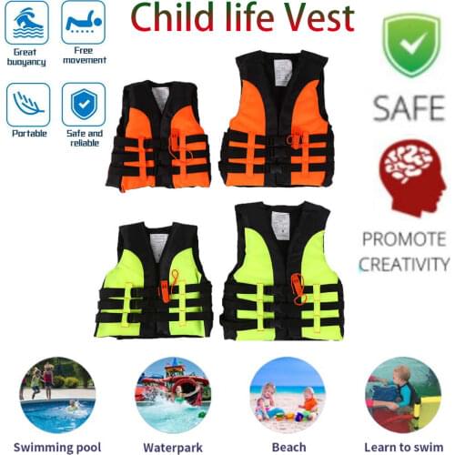 Child Life Vest Kids Boating Drifting Water-skiing Safety Life Jacket Swimwear with Survival Whistle for 2-12 Years Children Kid