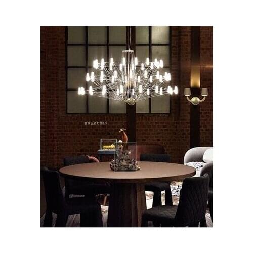 Led Italian designer fashion creative hotel living room model diamond geometry post-modern tower decoration chandelier