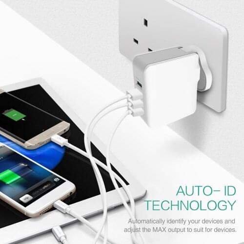 For LDNIO Adenium A4403 5V/4.4A 22W 4-Port Universal USB Wall Charger Fast Charge Adapter Travel Charger For Android IPhone