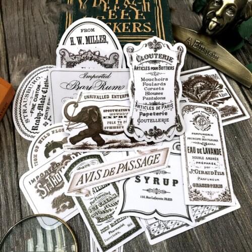 Vintage Lady Black White Stickers DIY Junk Journal Diary Planner Creative Craft Paper Scrapbooking Decorative Sticker