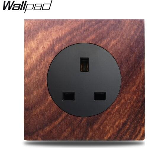 Wallpad L6 Genuine Wood Panel 13A UK Electric Socket Wall Power Outlet Plate 3 Pin