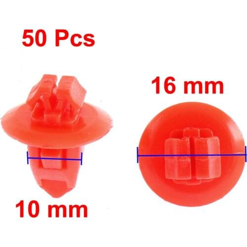 X Autohaux 50 Pcs Red Plastic Rivets Car Bumper Retainer Clips For Toyota