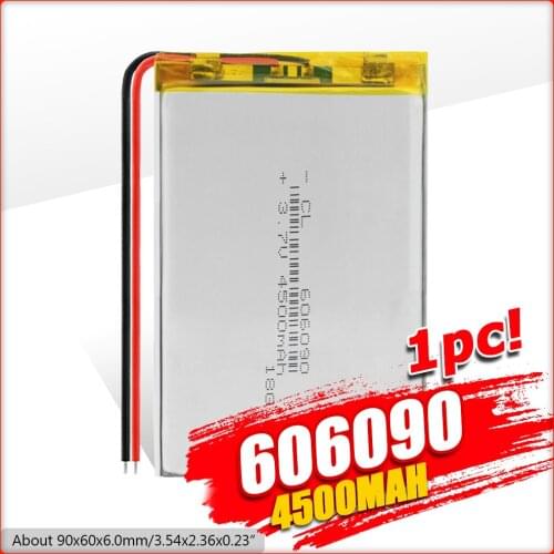YCDC 3.7V 4500mAh 606090 Polymer Lithium LiPo Rechargeable Battery For GPS PSP DVD PAD e-book tablet pc Laptop power bank