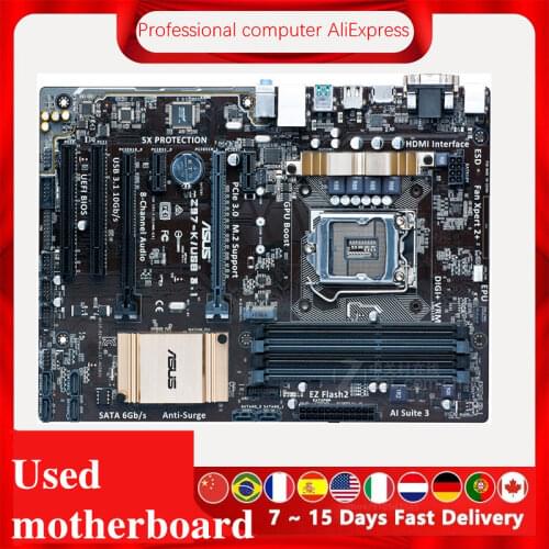 For Asus Z97-K/USB3.1 Desktop Motherboard Z97 LGA 1150 For Core i7 i5 i3 SATA3 USB3.0 Original Used Mainboard